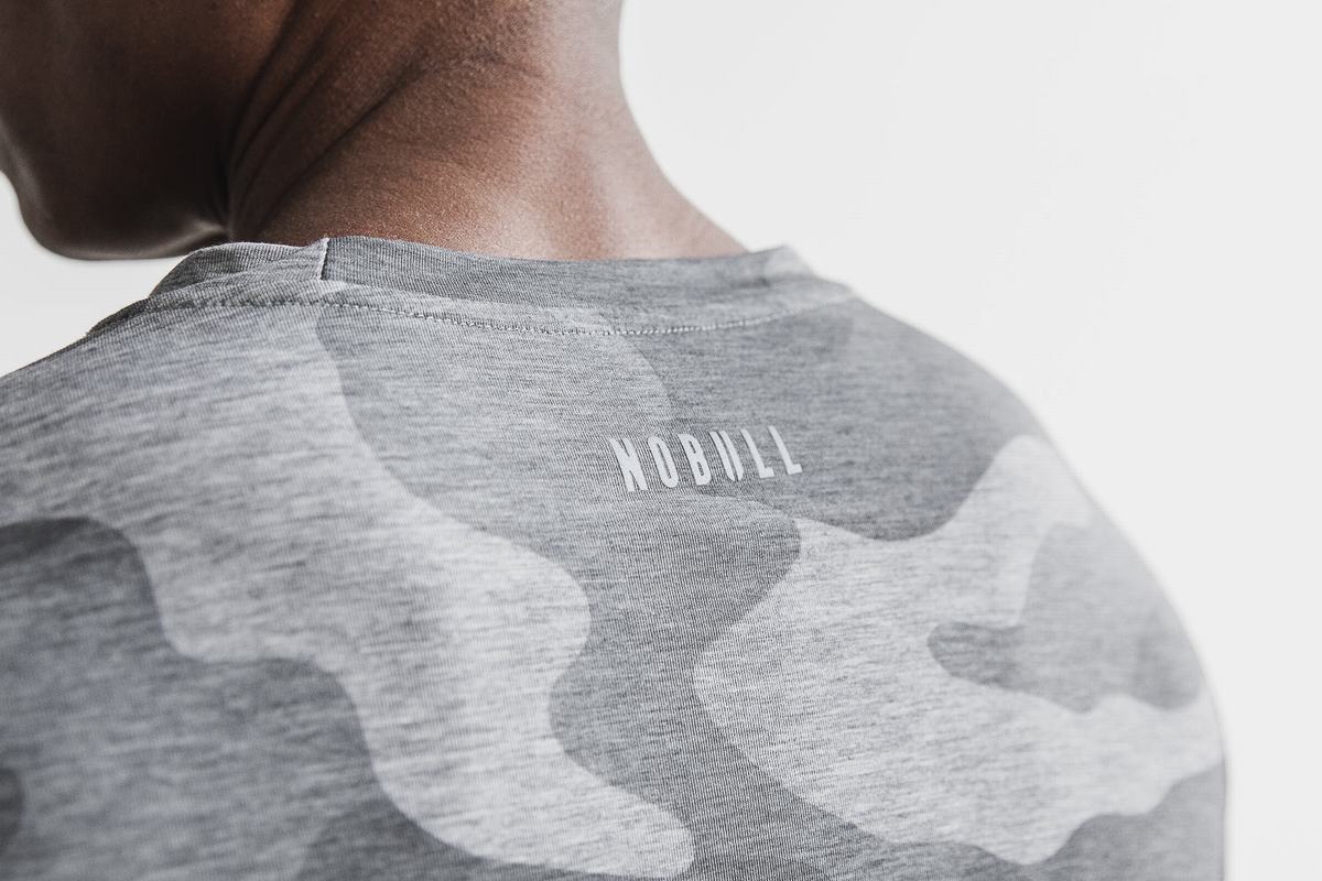 Nobull Crossfit® Women's Long Sleeves Grey Camo | Australia (OG5824)